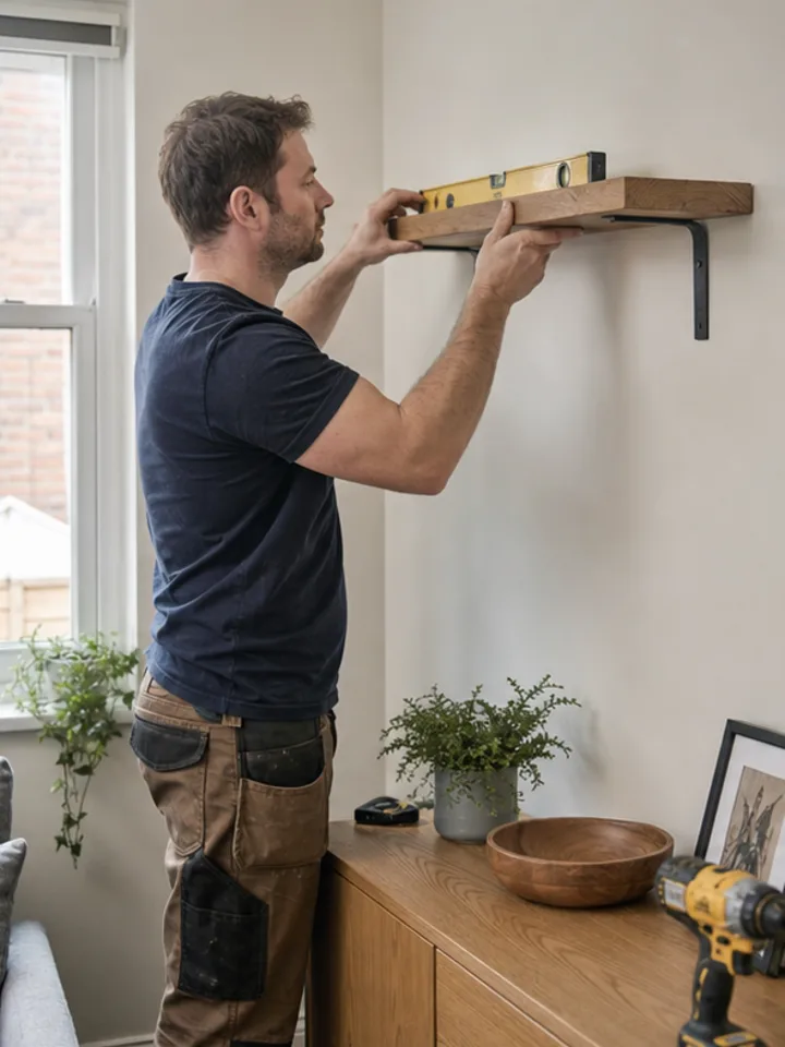 Illustrative handyman working scene